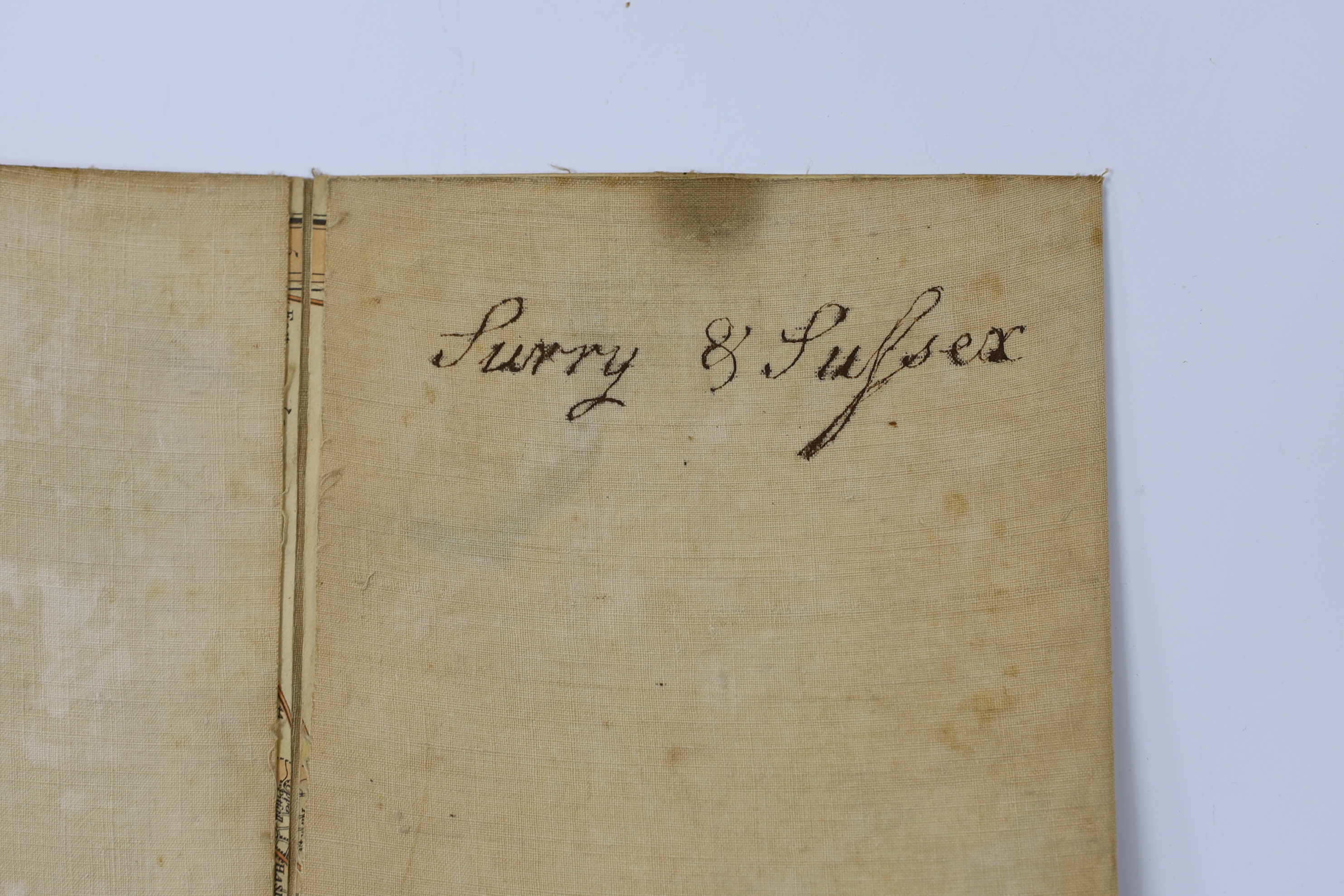 Surrey and Sussex map, by Nathaniel Coltman, pub. Laurie and Whittle, dated 1807, folding map in slip case, 57 x 71cm